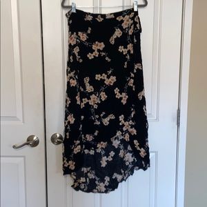 Floral high low skirt